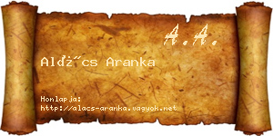 Alács Aranka névjegykártya