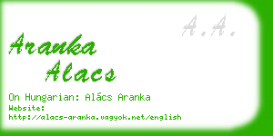 aranka alacs business card