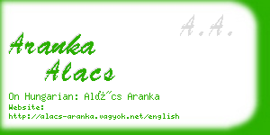 aranka alacs business card